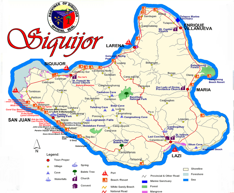 Mapa turístico de Siquijor