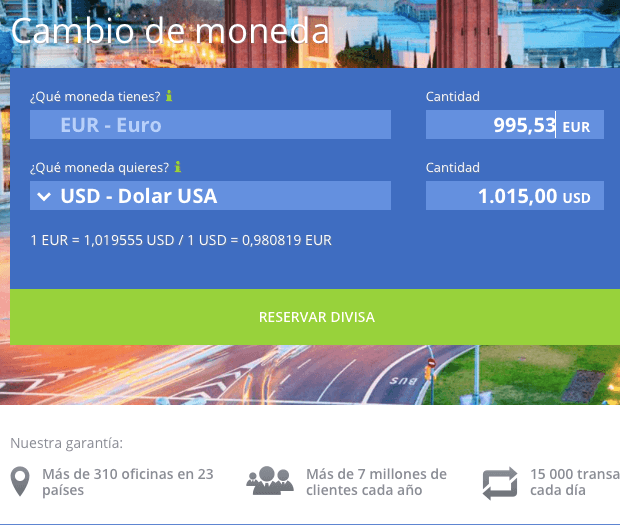 cambiar dinero online opiniones