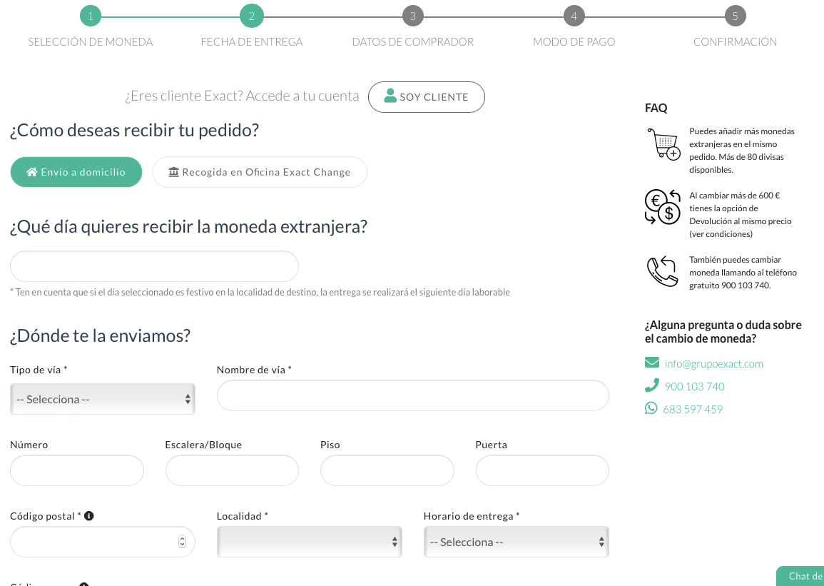 exact change experiencias