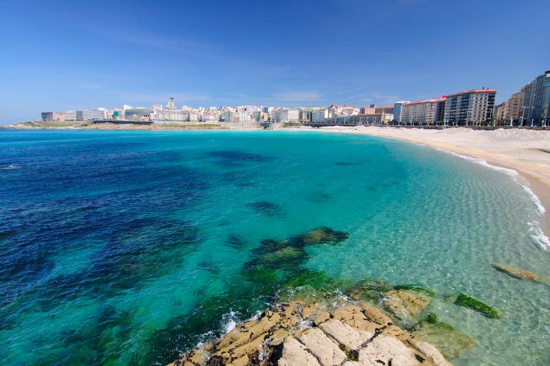 Playa del Orzán con niños