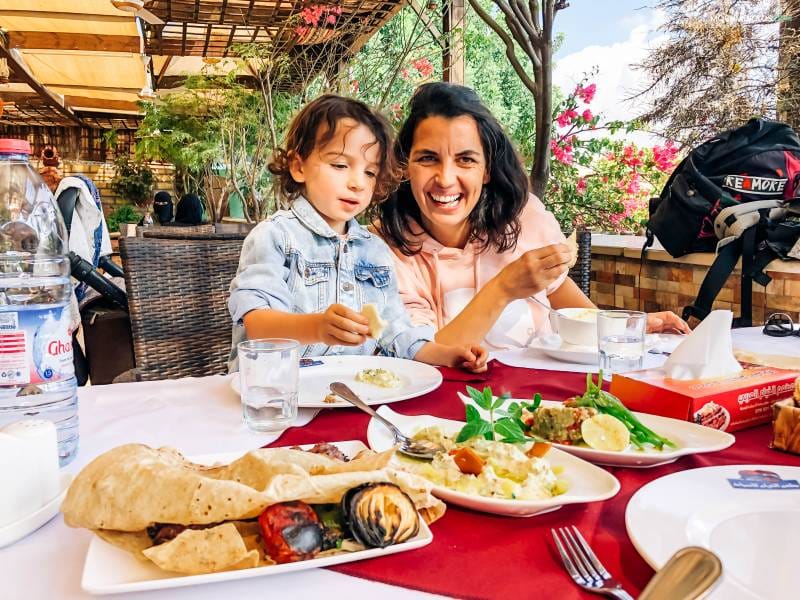 Donde comer en Jerash con niños