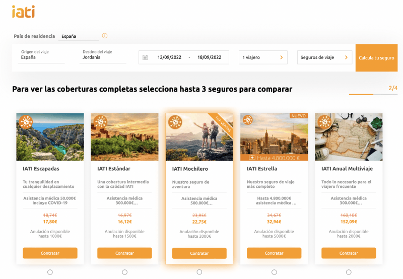 que seguro de viajes necesito para viajar a Jordania