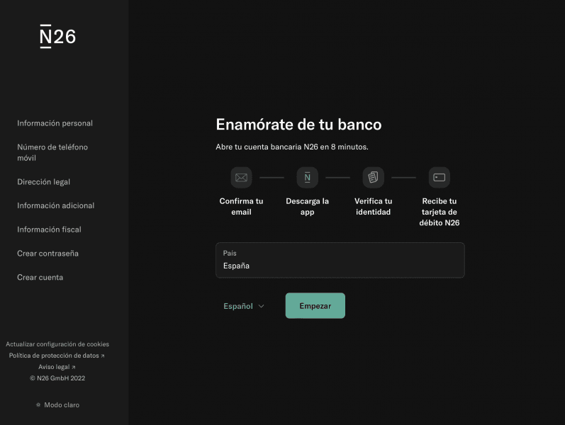 Como abrir cuenta n26