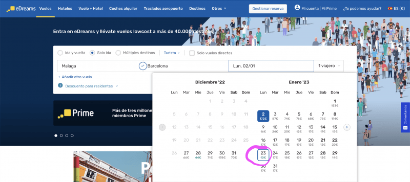 Como encontrar vuelos baratos con edreams