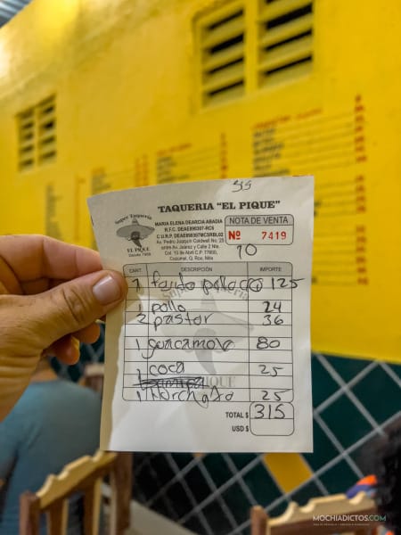 precios comer en cozumel local