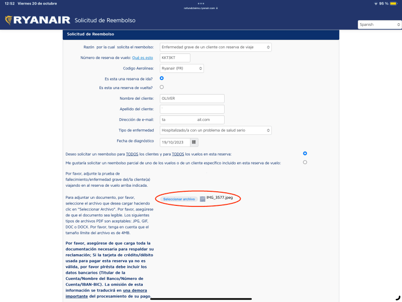 Cancelar vuelo ryanair por enfermedad gratis