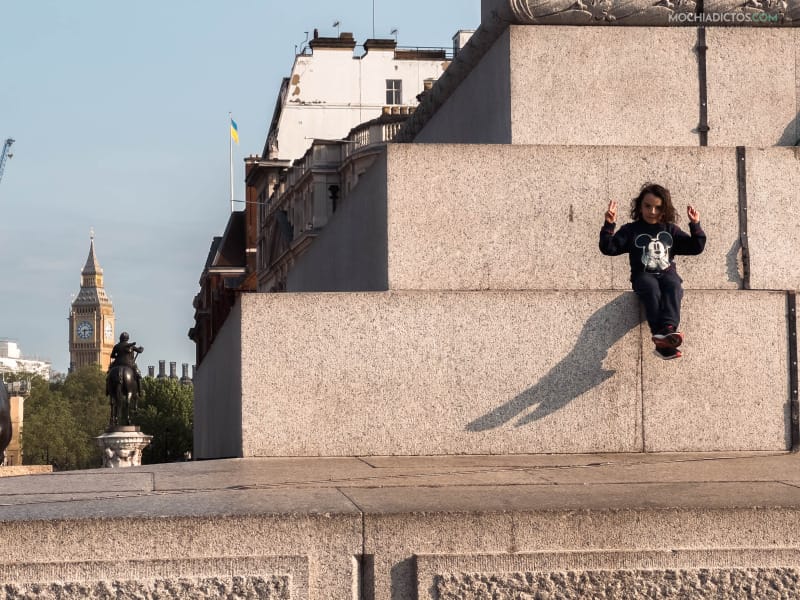 Trafalgar square Londres con niños