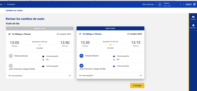 cambiar fecha vuelo ryanair gratis