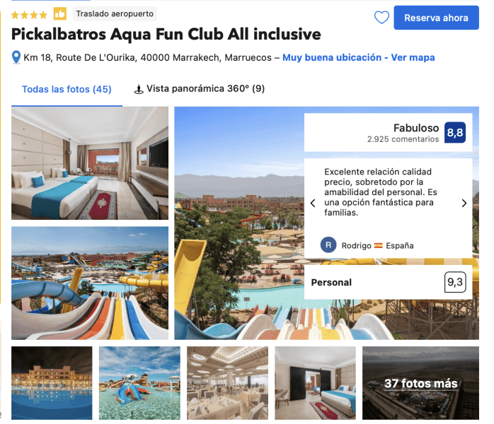 hotel con piscina donde alojarse en Marrakech con niños