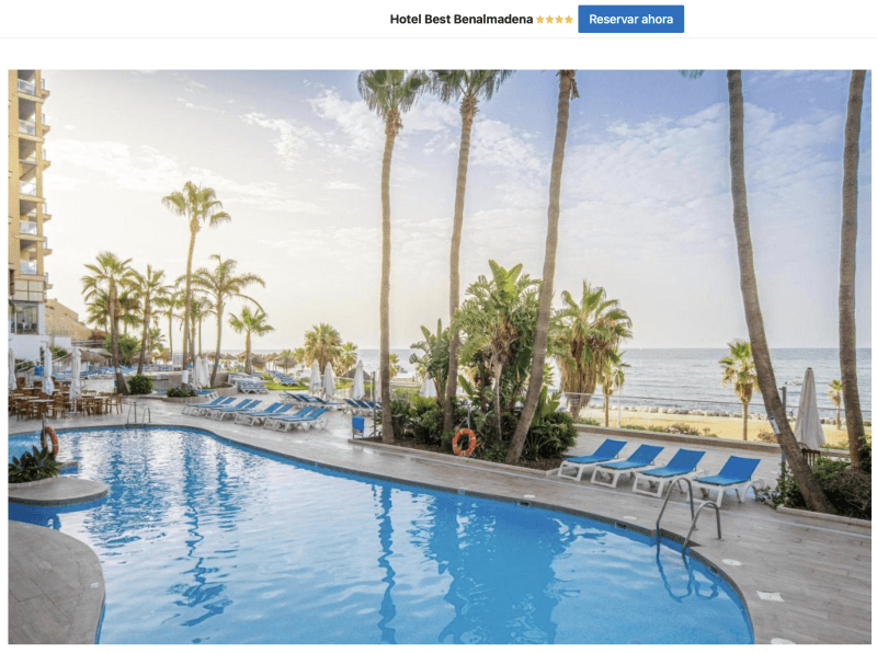 Mejor hotel a pie de playa en Benalmádena