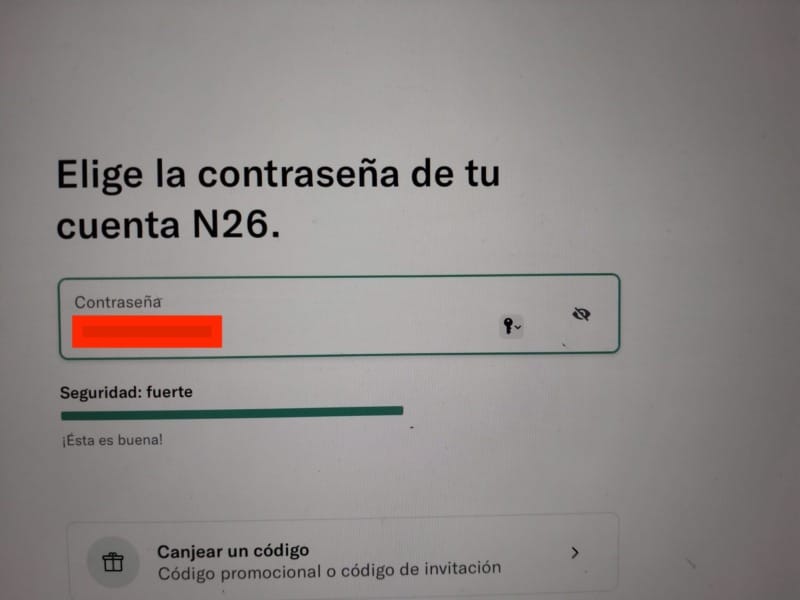 N26 You 3 meses gratis 2024 – pantalla del código promocional correcto