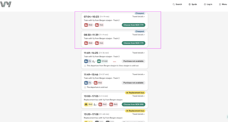 como comprar el tren de Flam por libre