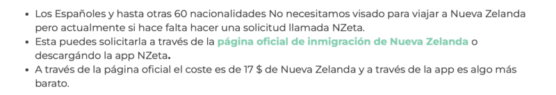 Viajar a Nueva Zelanda con bebé Visado