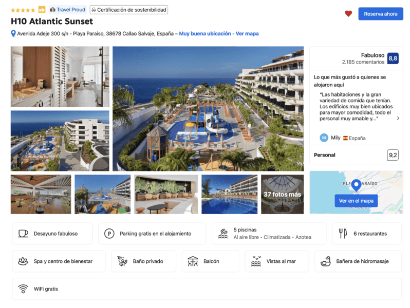 Mejor hotel con toboganes donde alojarse en el sur de tenerife con niños