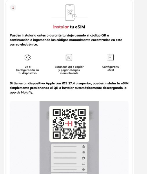 cómo instalar la eSIM de Holafly con código QR – opiniones reales