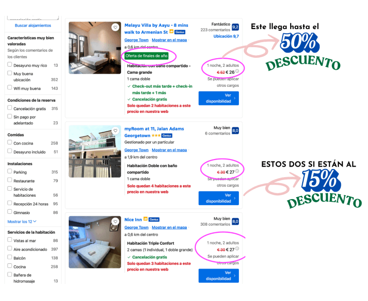 Descuentos booking 50%