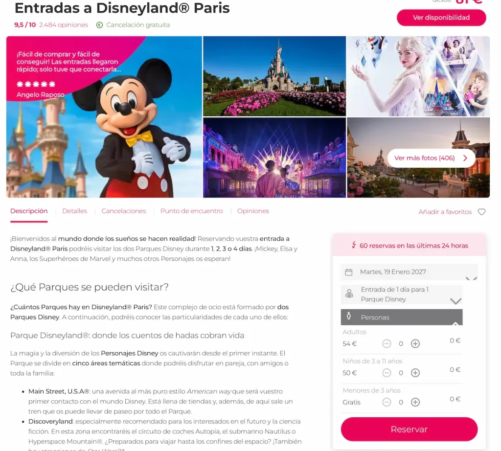 Precio entradas DisneyLand París más económicas