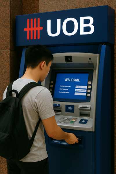 Cajero UOB en Singapur, único banco donde se puede sacar dinero sin comisión con tarjetas como Revolut o N26
