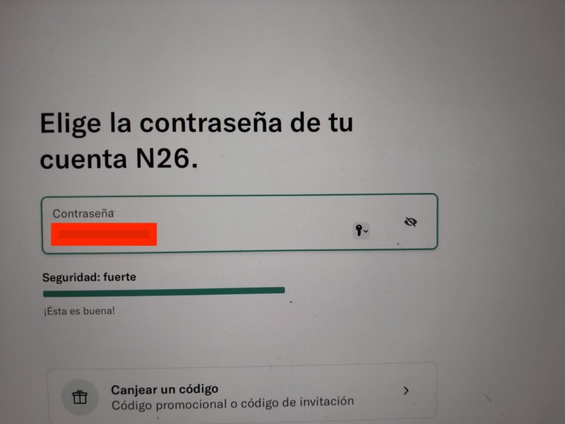 N26 You 3 meses gratis 2024 – pantalla del código promocional correcto