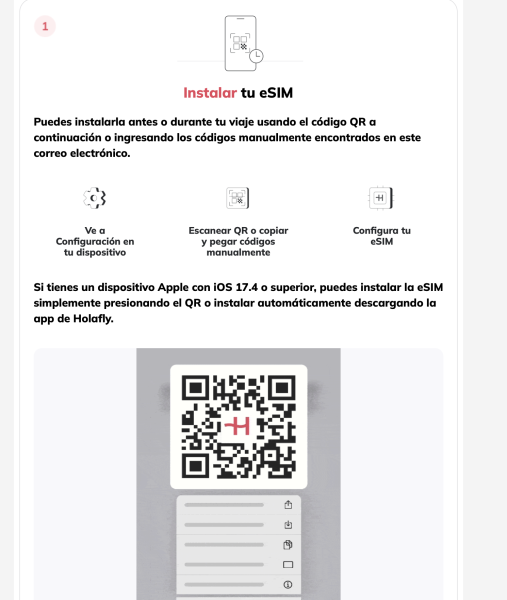 cómo instalar la eSIM de Holafly con código QR – opiniones reales