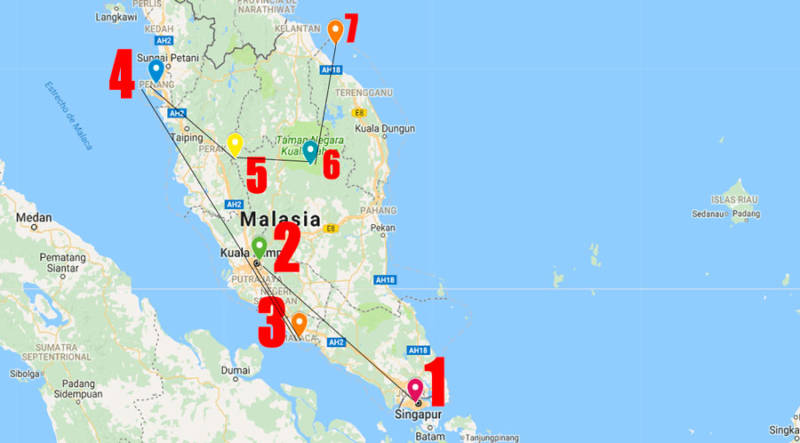 itinerario malasia Singapur