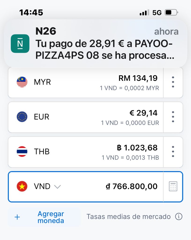 Tipo de cambio N26