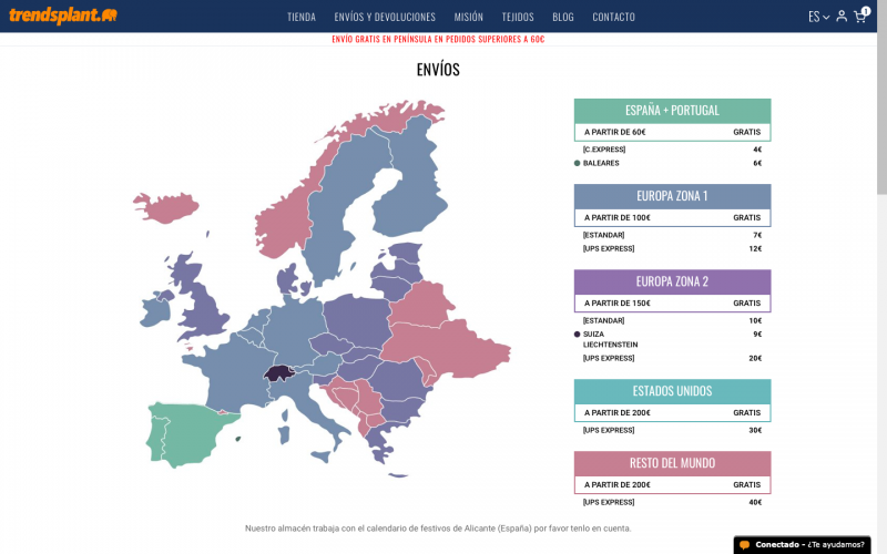Trendsplant gastos de envio