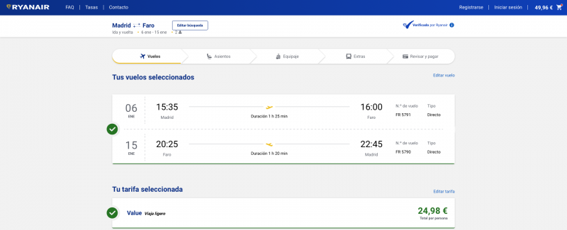 Vuelo con Ryanair
