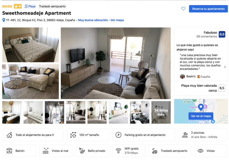 apartamento bonito para familias en Costa Adeje