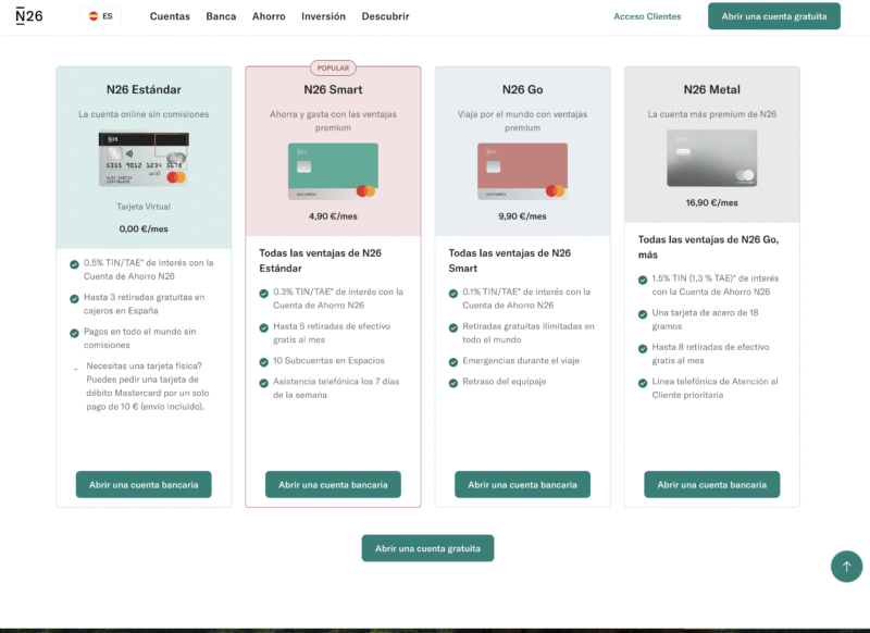 cuentas N26 opiniones 2025