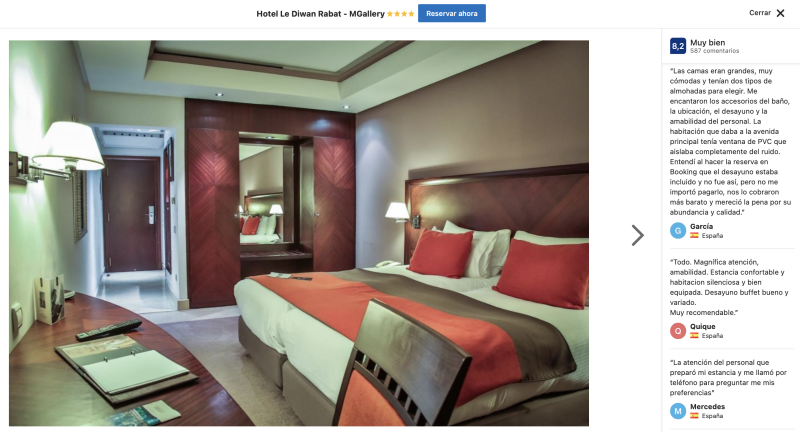 hotel 4 estrellas donde alojarse en el centro de Rabat