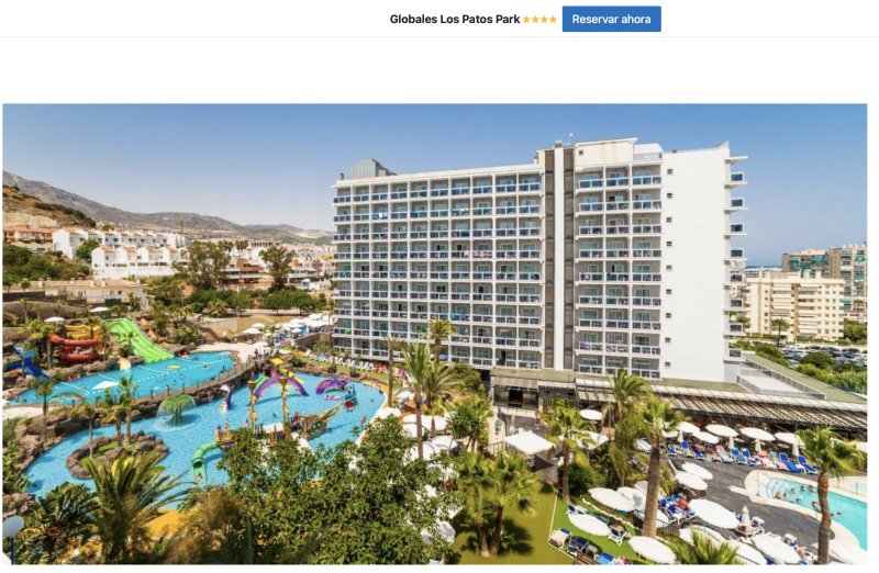hotel con parque acuatico en málaga para niños