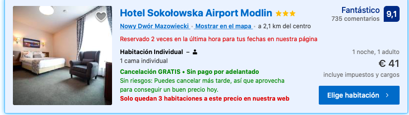 mejor hotel cerca aeropuerto modlin