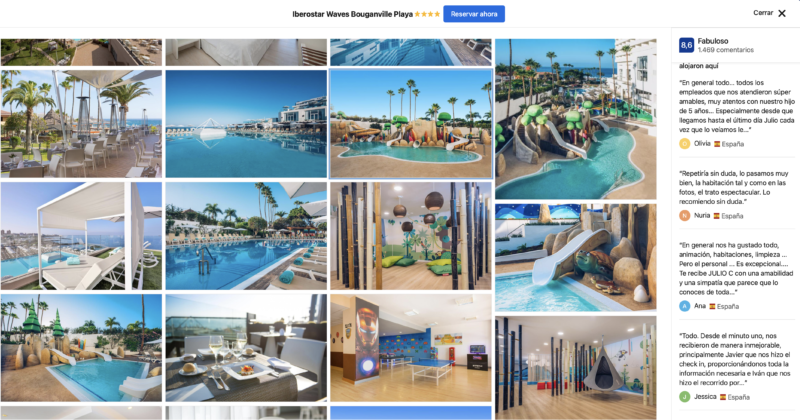 mejor hotel con toboganes en Playa las Americas tenerife