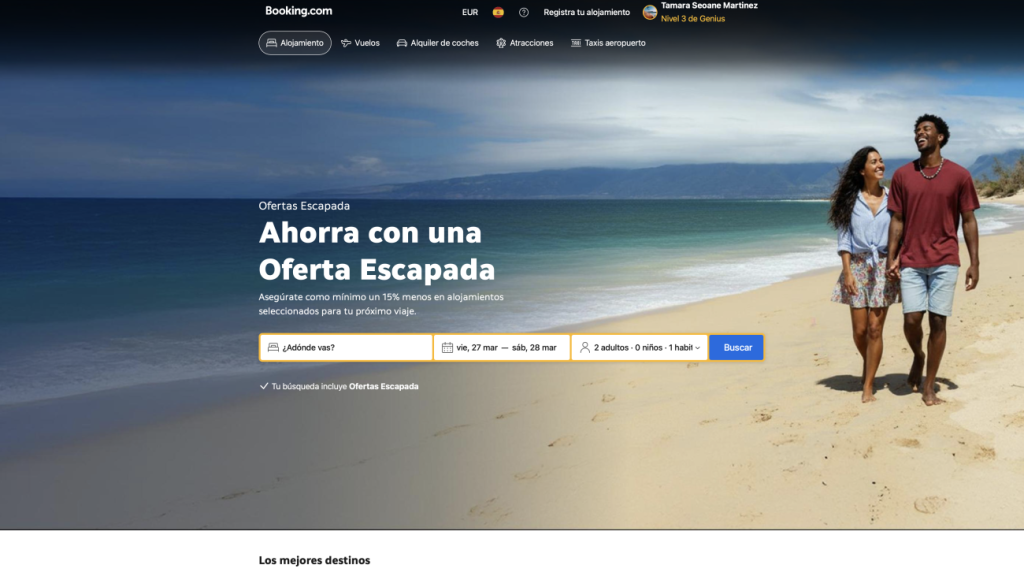 página descuento booking 2026 oferta escapada