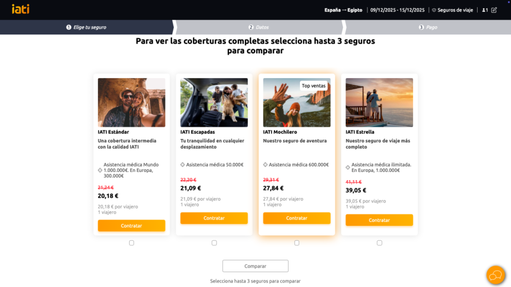 precios seguro viaje egipto en una semana 2025